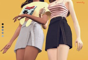 Пак женской одежды - юбки и рубашки для Sims 4
